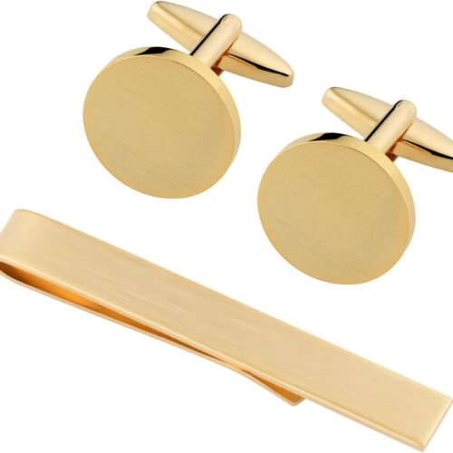 Cufflinks and Tie Clip Set for Men