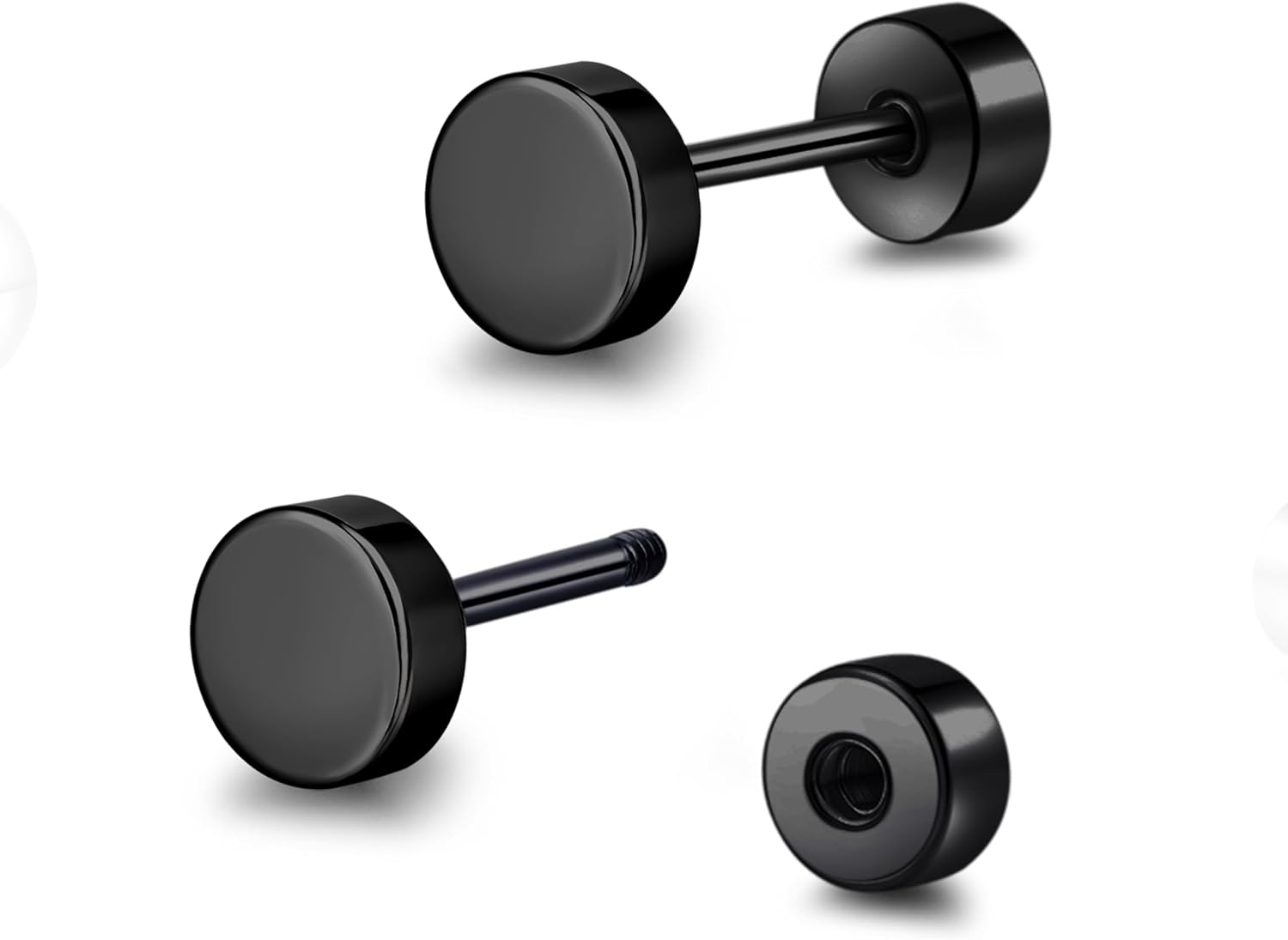Titanium Screw Back Earrings for Sensitive Ears for Men