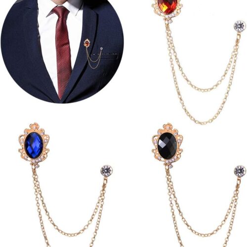 Gem Brooch Pin Set for Men