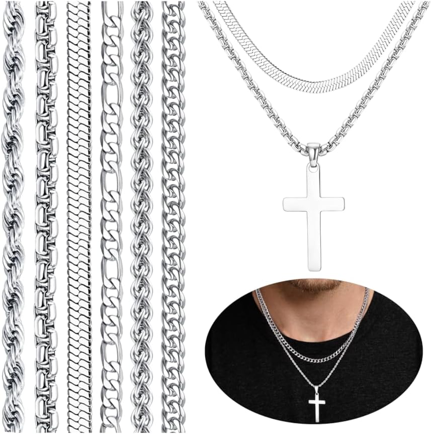 Black Enamel Pendant Necklace for Men
