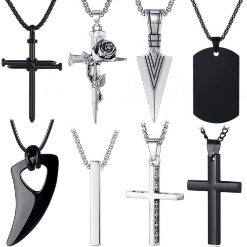 Cross Pendant Necklace Set for Men