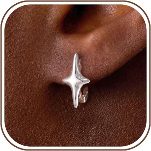 Star Hoop Earrings for Men