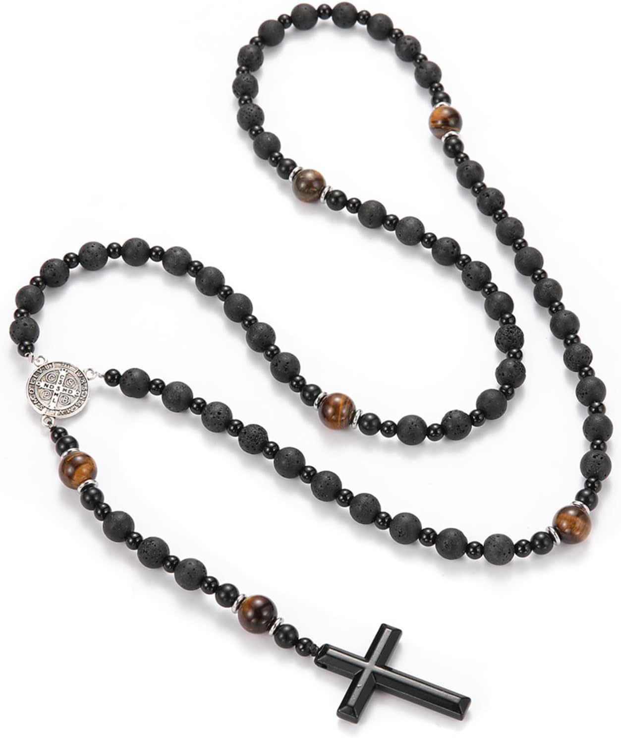 Cross Pendant Natural Stone Necklace for Men