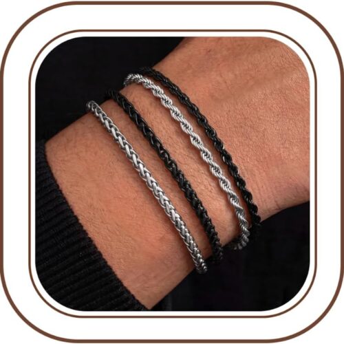 Cross and Cuban Link Bracelet Set for Men