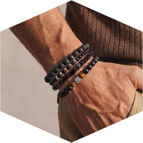Coconut Shell and Wood Bead Choker Necklace for Men