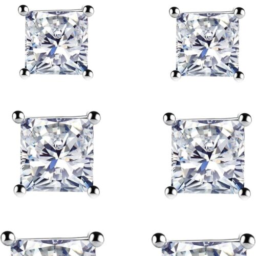Cubic Zirconia Stud Earrings Set for Men