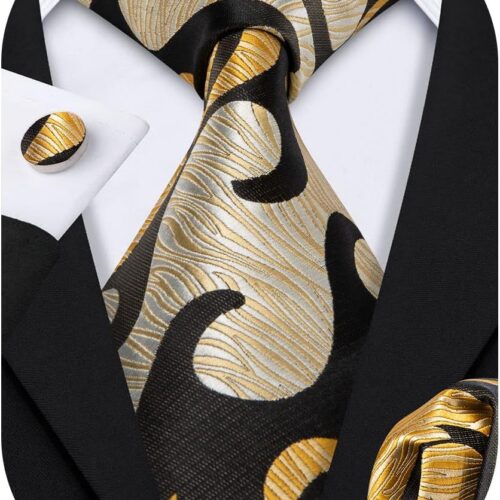 Necktie Handkerchief and Cufflinks Set for Men