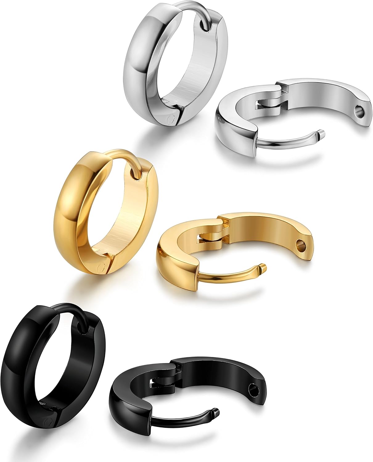 Huggie Hoop Earrings Set for Men