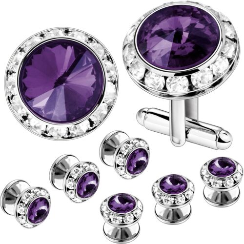 Crystal Cufflinks and Studs Set for Men